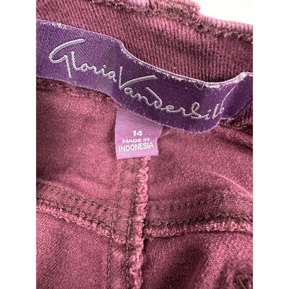 Gloria Vanderbilt Jeans Womens Size 14 Medium Burgundy Denim Pants 5 Pocket - Picture 6 of 8